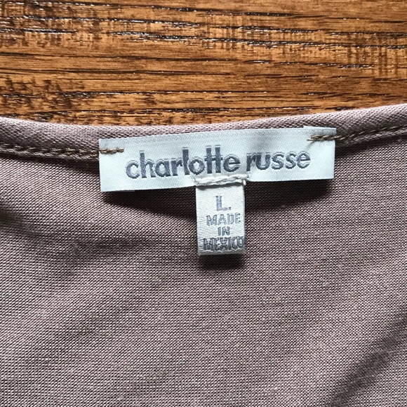 💜💜CHAROLETTE RUSSE LIGHT BROWN LONG SLEEVE DRESS - Picture 3 of 5